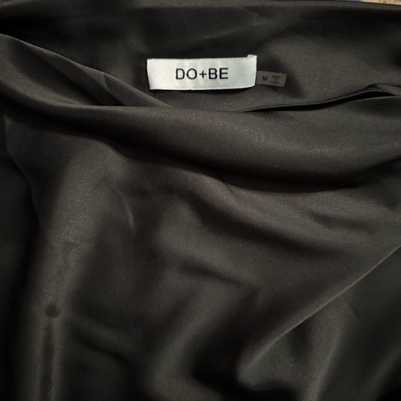 DO+BE Black Satin Off-Shoulder Blouse - Picture 2 of 6